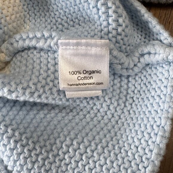 HANNA ANDERSSON Hoodie Cardigan Baby 0-3 50 Organic Cotton Blue Striped Sweater - Picture 8 of 8